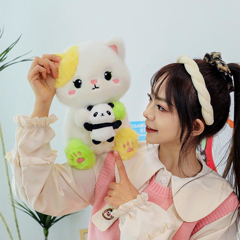 Original Doll with a Bear Meow, Cat Doll, Cuddly Bear, Soft Sleeping Doll, Plush Toy Gift for Women