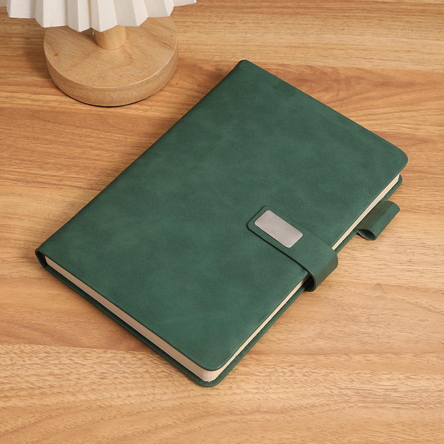 Vintage A5 Leather Notebook with Leather Notebook Cover, Personalized Soft Cover and Bookmark, Perfect for Business, Meeting