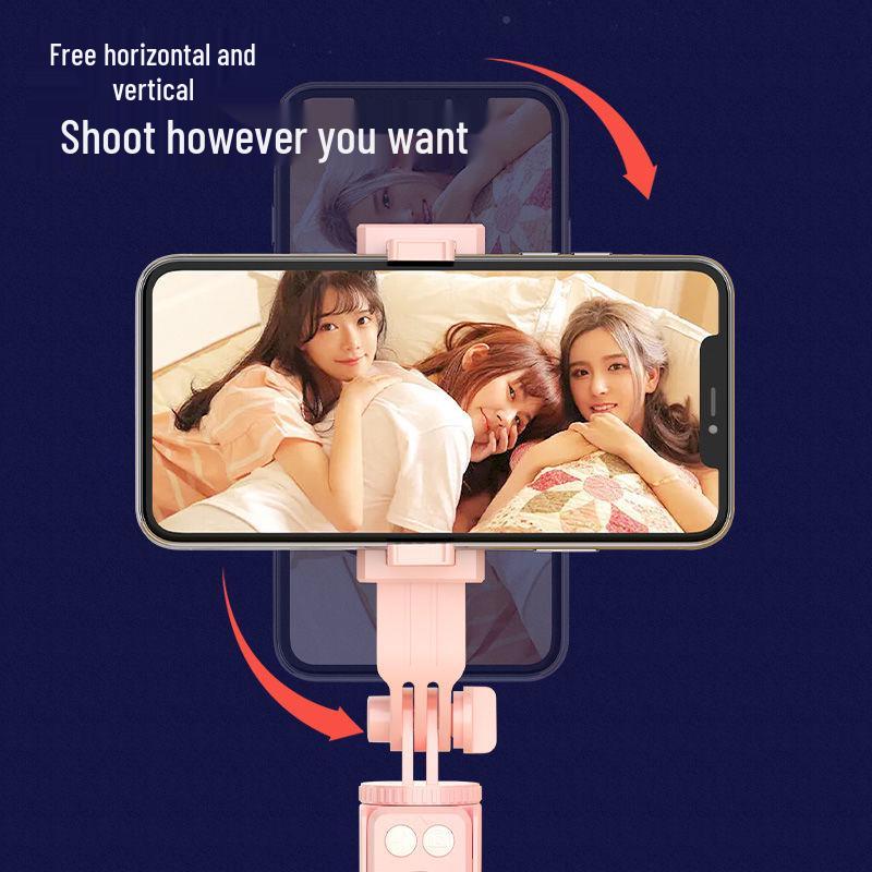 1.8m Bluetooth Selfie Stick with Integrated Tripod and Universal Phone Holder for Remote Control, Charging, and Live Streaming.