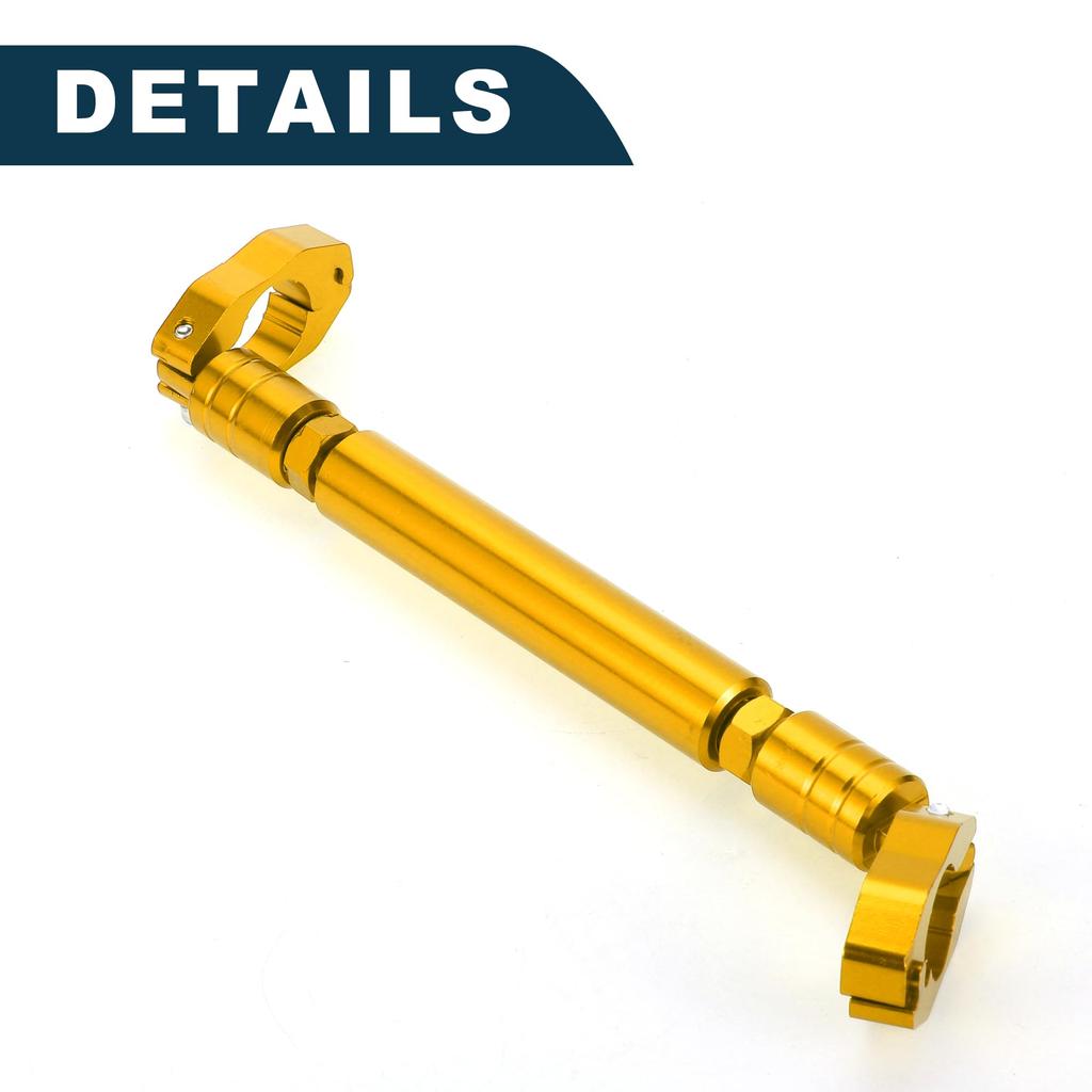 TUCKBOLD Motorcycle Handlebar Brace Crossbar Handlebar Mount Gold Tone with Wrench Adjustable 1 Set