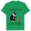 Black Cat I Was Told To Check My Cattitude T Shirt for Men Women Tops Funny T Shirt Short Sleeve Tees Summer Brand Tee Shirt