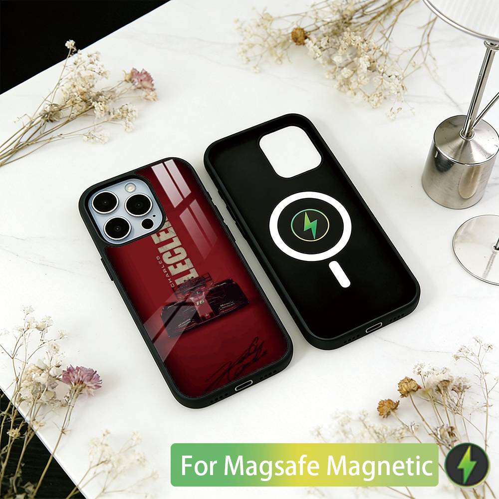 Sports Charles Leclerc Phone Case For iPhone17,16,15,14,13,12,11 Plus,Pro Magnetic For Magsafe Wireless Charging