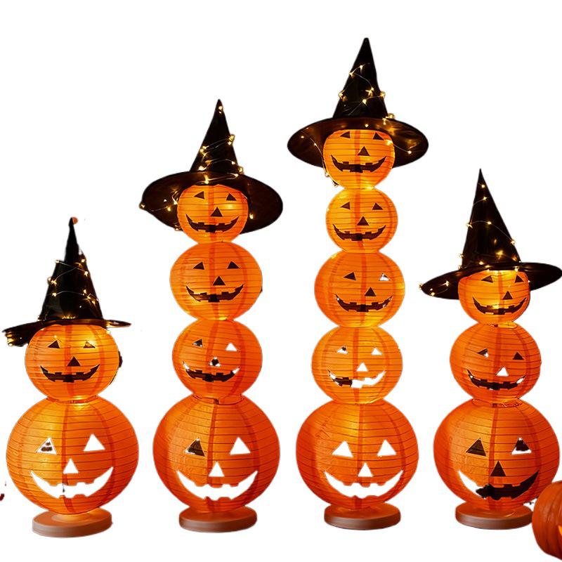 Light-Up Pumpkin Lantern Halloween Decor for Door, Shop, Bar, Kindergarten, and Photo Props