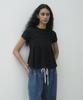 PARTIMENTO WOMEN Overlay Peplum Short Sleeve Tee_Black