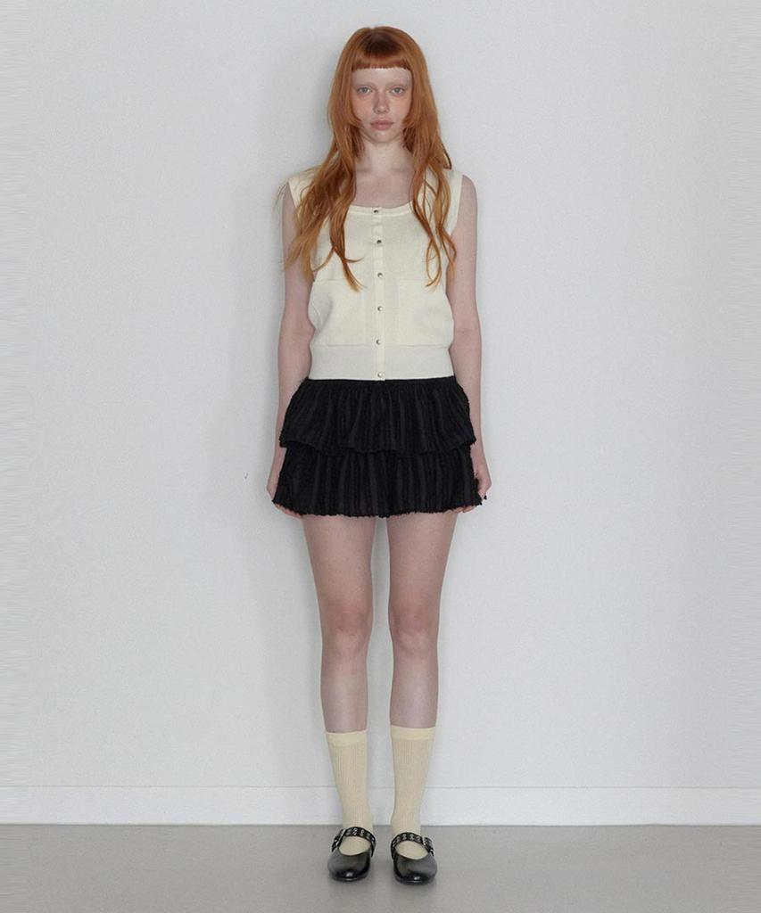 Lense Scoop Neck Rivet Sleeveless Knit Ivory