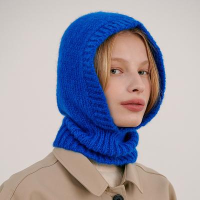 Hat Soft Women Warm Hooded Scarf Hat Balaclava Hats Sweater Cap Unisex Winter Knitted Beanie Bonnet Girls Caps Accessories