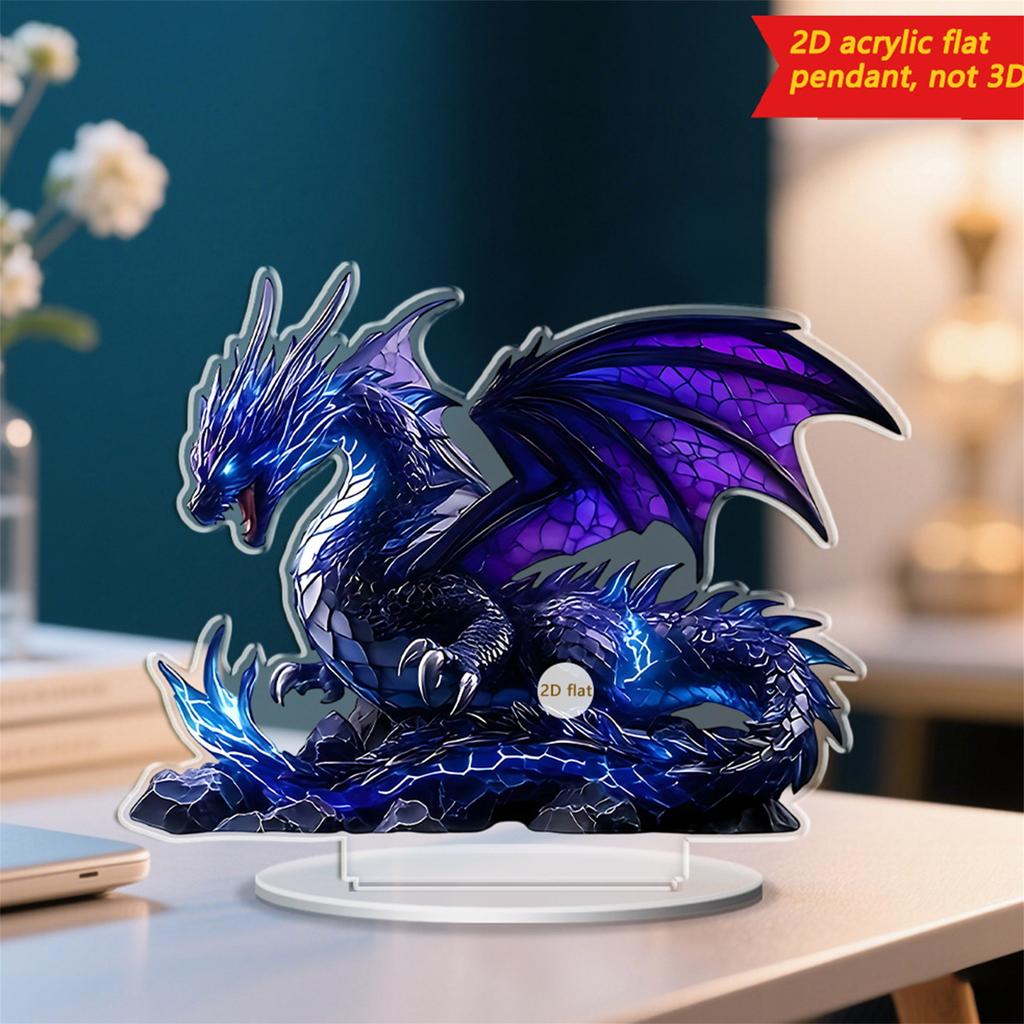 Elegant Phoenix Feather Design Acrylic Desk Decoration for Home Office and Gift Giving - Unique 2D Flat Winged Bird Art Piece