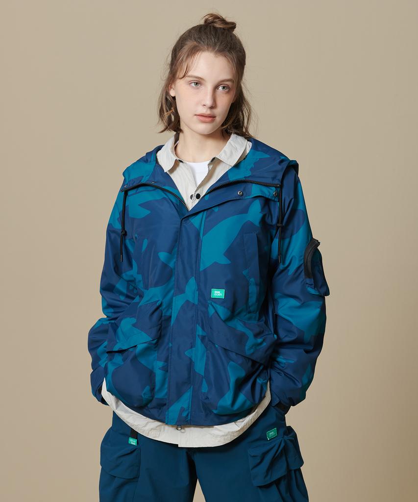 Bbc Earth Animal Print Out-Pocket Fishtail Jacket_Dark Green