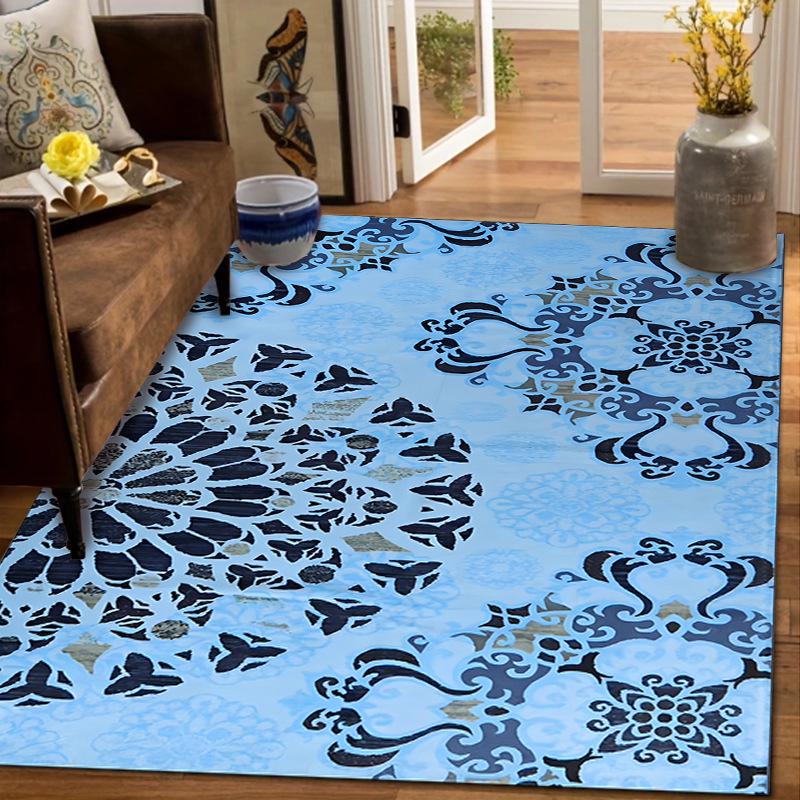 European Classic Living Room Carpet - Washable, Dirt-Resistant, Full Coverage, Bedroom Bedside, Water-Absorbent, Anti-Slip Mat