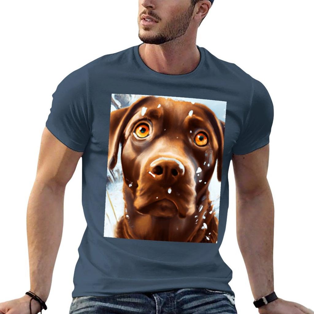 Cutedom Chocolate Labrador In The Snow Tshirt Printed T Shirts For Unisex Cotton Tshirt 100 Tshirt