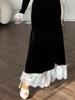 2025 Women's Winter Lace Patchwork Waist-Cinching Slim Dress