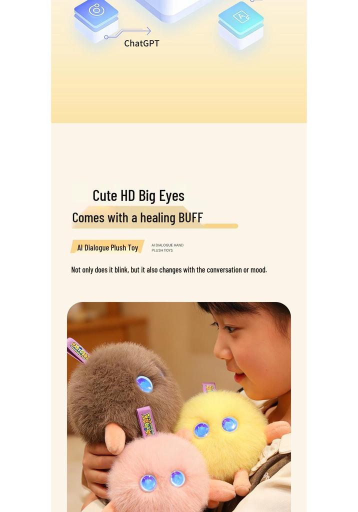 Interactive AI Robot Plush Toy: Conversational Pet for Kids, Learning & Companionship Gift