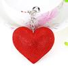 Rhinestone Heart Finger Keychain Bling Crystal Strap Pendant for Key Keychain Handbag Wallet Key Accessories Gift for Women