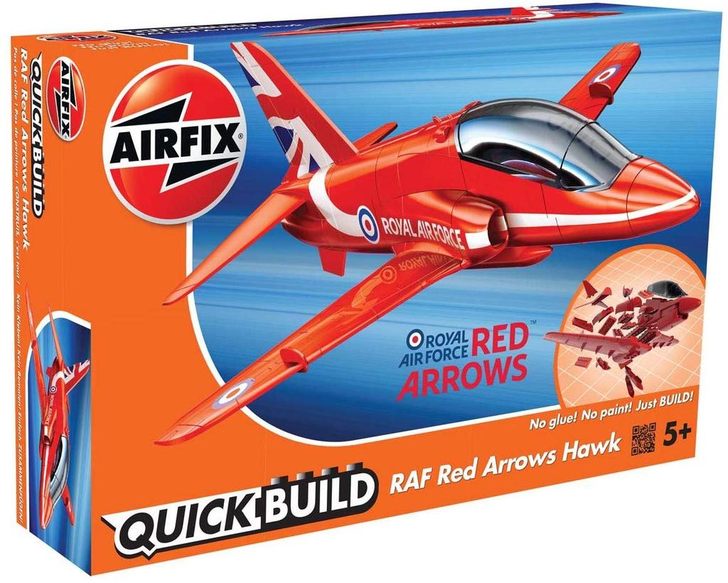 Airfix Quick Build Series Royal Air Force Red Arrow Hawk Assembly Kit QB6018 Plastic Model Pre-painted Block-Type