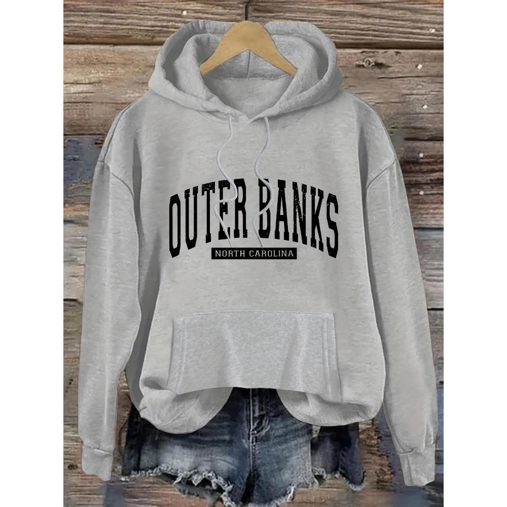 

Повседневная толстовка с капюшоном Outer Banks North для женщин, с принтом алфавита, модная повседневная хип-хоп толстовка, унисекс, Харадзюку M