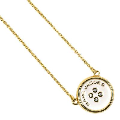Used Necklace Pendant Women's Accessories Button Enamel Gold Cream MARC JACOBS GOLD/CREAM 2R4JNC001J38-109