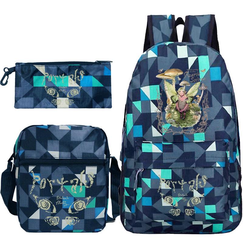 Popular Singer Peripheral Backpack Pencil Case Student Schoolbag Three-piece Set