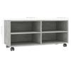 TV Cabinet with Casters Concrete Grey 90 x 35 x 35 cm Engineered Wood