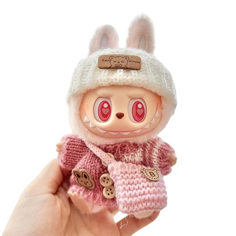 

17 см Мини Кукольная Одежда Наряд Аксессуары Для Лабубу Свитер Шапка Сумка Одежда Лабубу Кукольная Одежда Одежда