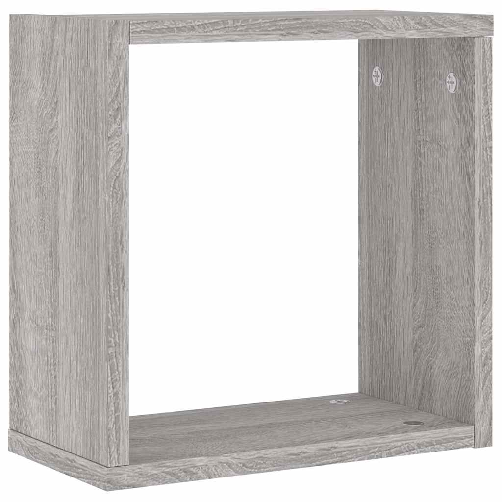 Cube Shelves 2 pcs Grey Sonoma 30 x 15 x 30 cm