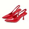 Women Sandals 2026 Spring New Brand Woman Slingback Shoes Fashion Ladies High Heels Elegant Med Heel Pointed Toe Slip on Sandal