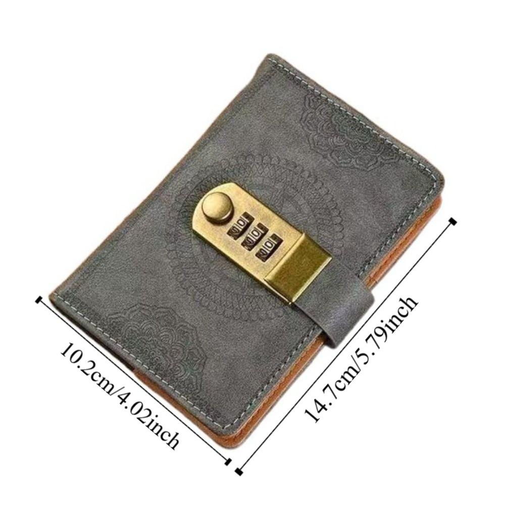 PU Cover PU Notebook with Lock Line Office Notebook A7 Notebook with Lock Leather Journal Office