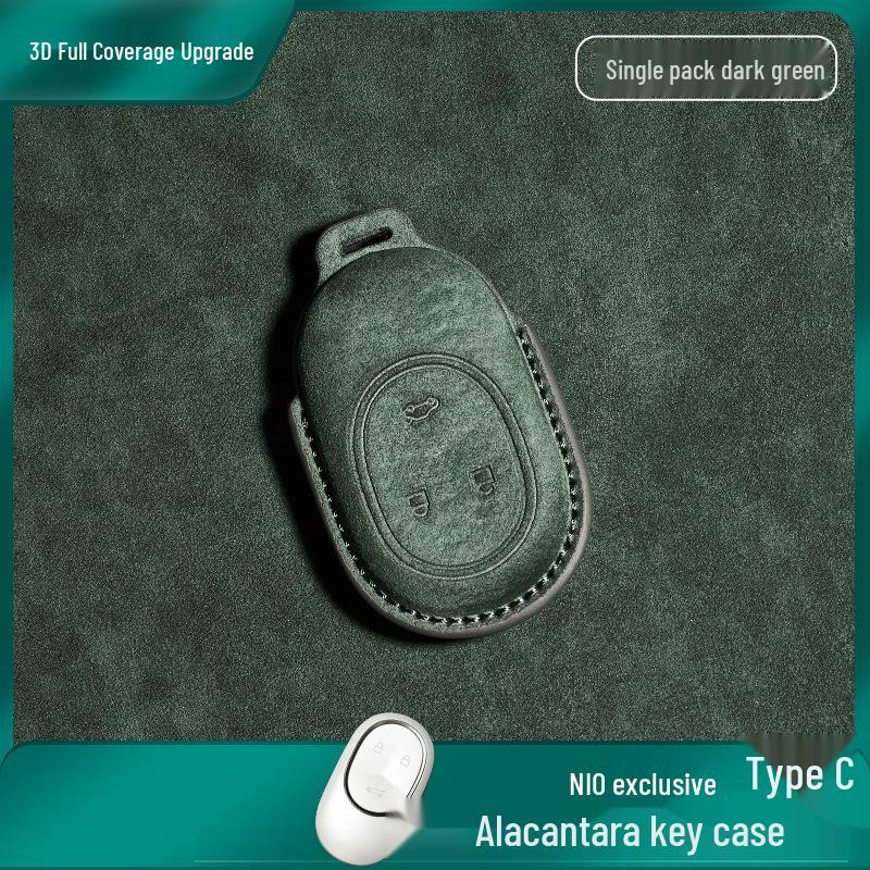 Nio Schlüsselhülle: Kompatibel mit ET5, ET7, ES6, ES7, ES8, EC6 - Nubuk Auto Schlüsselhülle mit Schnalle