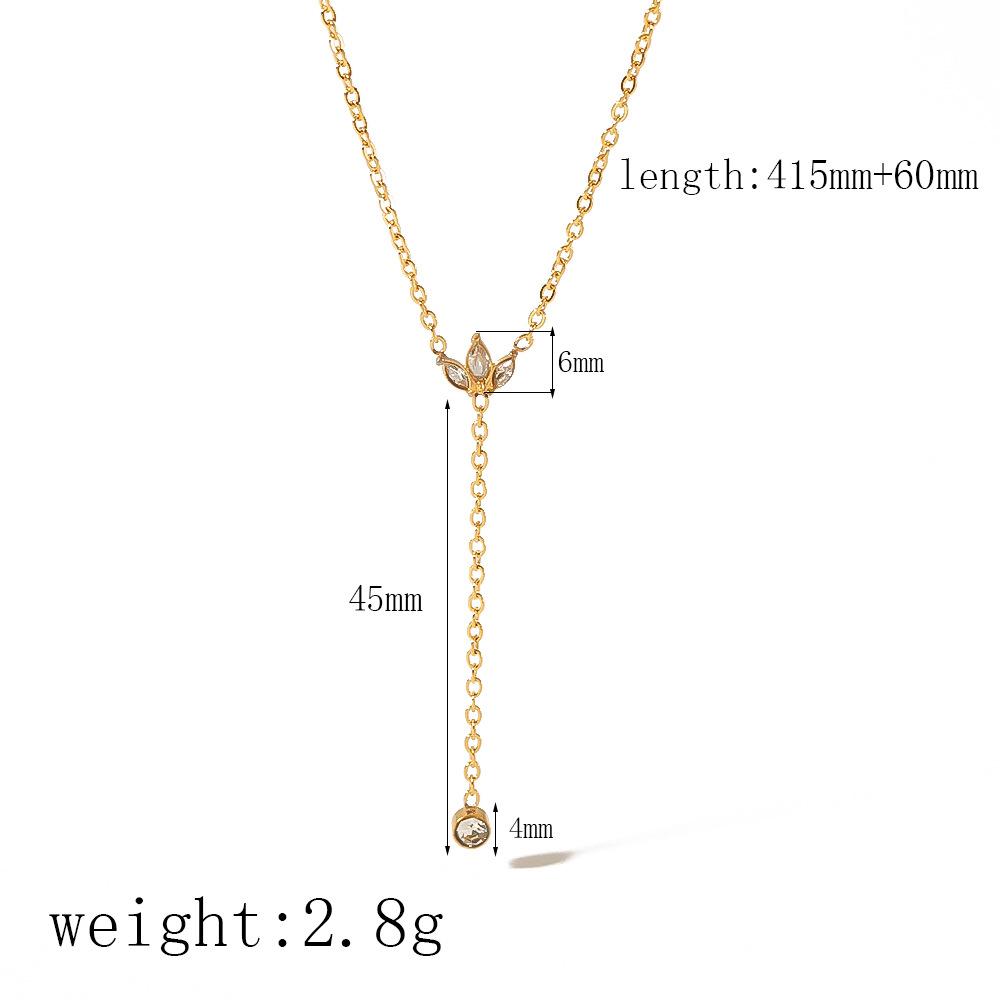 

Новое модное персонализированное ожерелье из нержавеющей стали высокого класса с золотым покрытием 18 карат, не тускнеющее, с подвеской в виде цветка и бриллианта на удачу