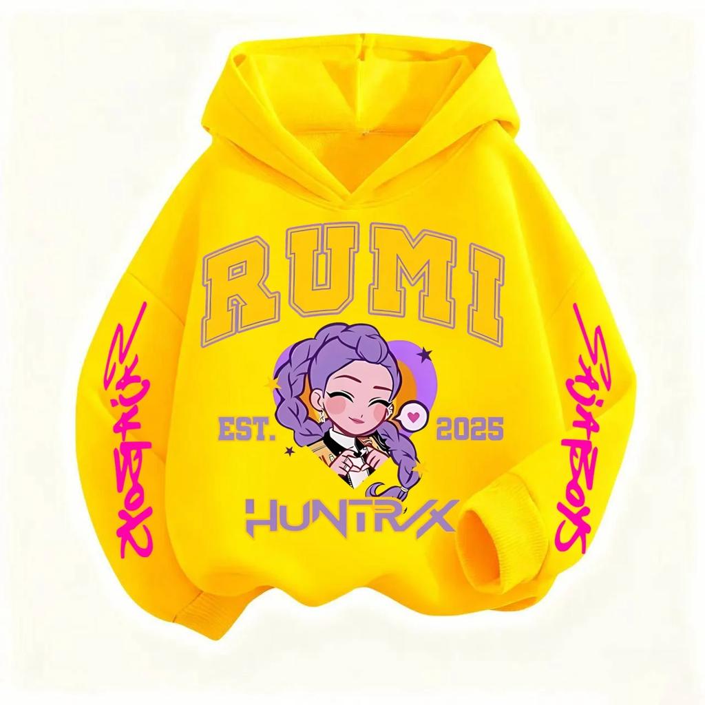 Perfect Halloween Costume K-POP Devil Hunter Cartoon Children's Hoodie, Fashionable Fit, Versatile Girl's Top