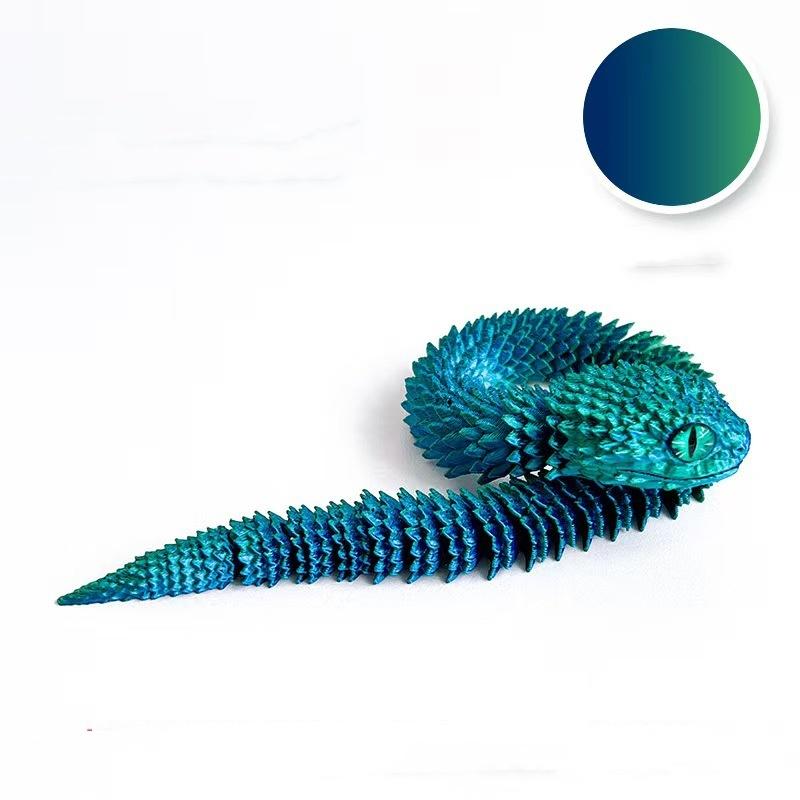 New 60cm 3D Printed Snake Decoration 3D Printed Animals Desk Accessories Room Decor Office Table Funny Snake Year Ornament