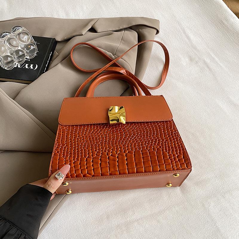 Mode hochwertige Handtasche mit Krokodilmuster Damen 2025 Herbst neu Nischendesign kleine quadratische Tasche