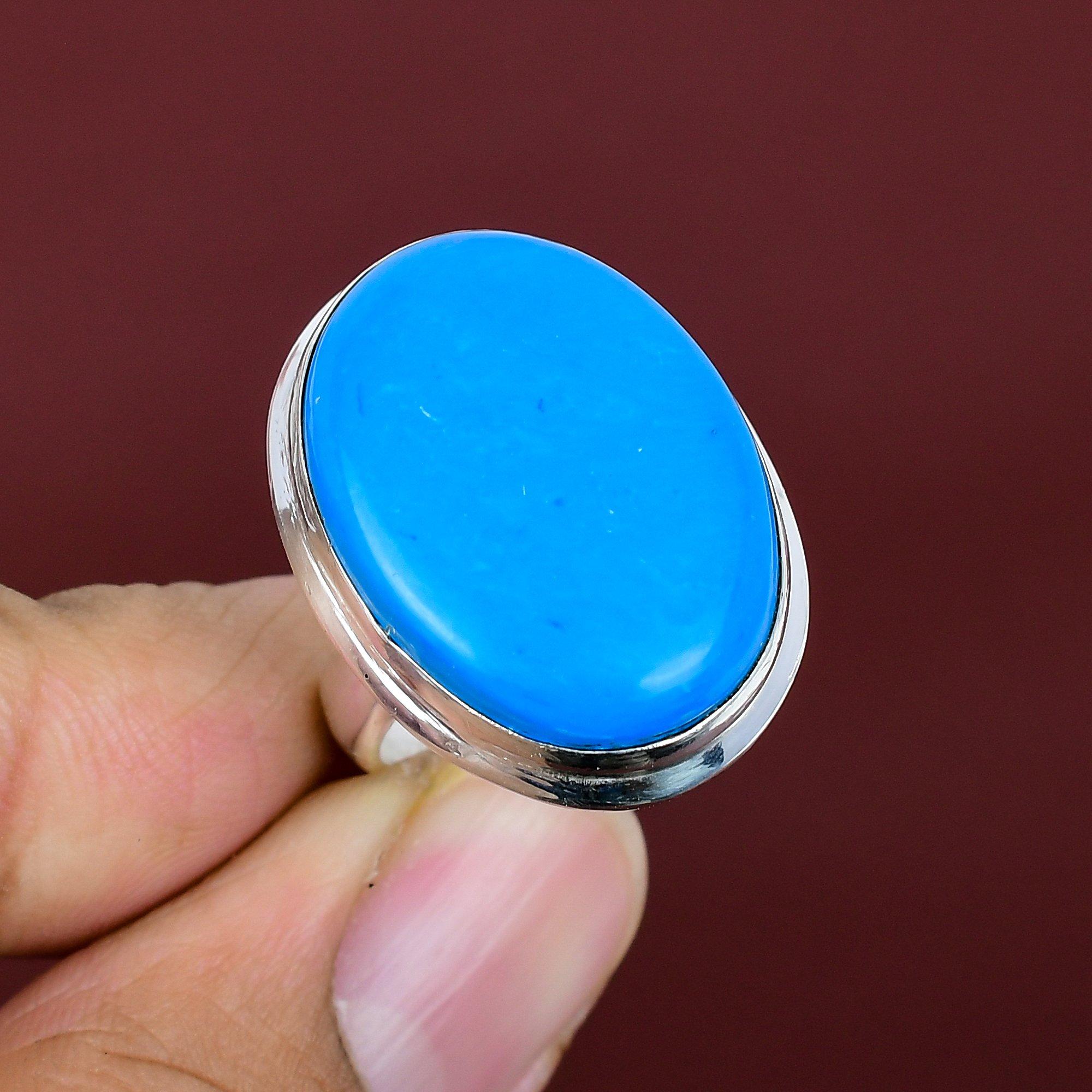 

Sleeping beauty turquoise ring real gemstone jewelry 925 sterling silver ring adjustable ring handmade jewelry engagement ring gifts for him Adjustable