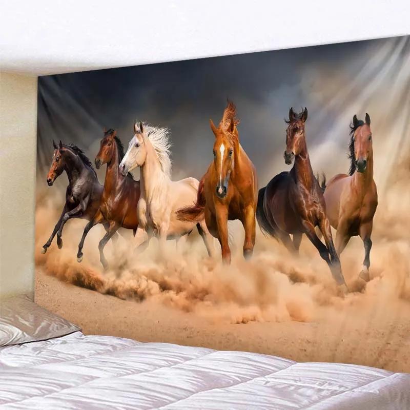 VIKAMA Mandala Tapestry 3D Horse Visual Illusion Large Geometric Wall Hanging Bohemian Hippie Home Art Decor for Bedroom