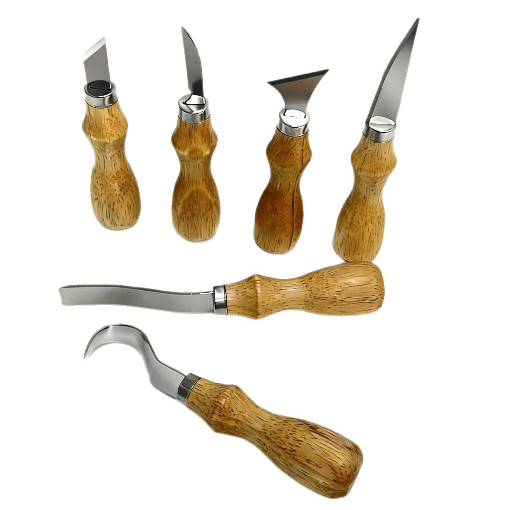 Stainless Steel Woodworking Carving Knife Set - Curved Blade, DIY Wood Shaving, Handmade Wood Carving, Digging Spoon Knife.