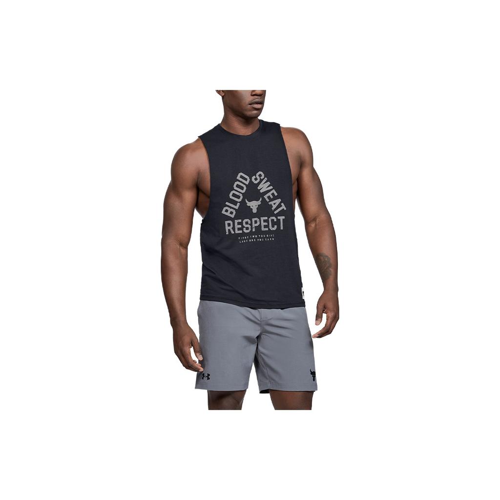 Under Armour Letter Print Training Breathable Running Vest Men Tops Black 1346097-001
