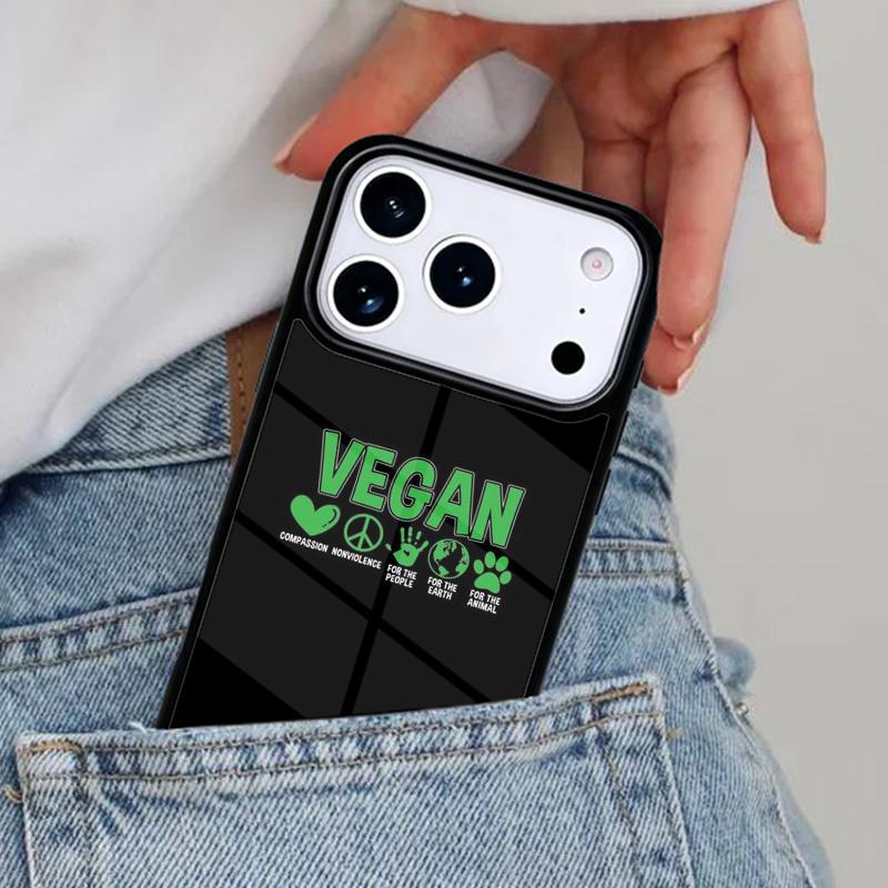 VEGAN VEGGIE Handyhülle für iPhone 17ProMax 12 13 14 15 16e 17 Pro Max Plus Air Cover