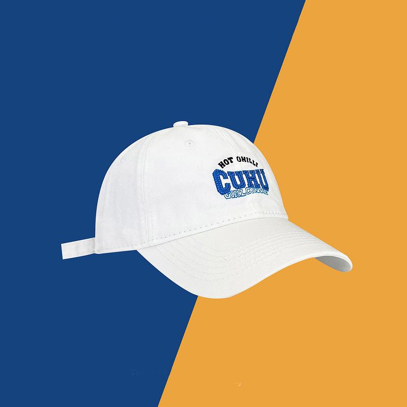 

Letter embroidery soft top cap children spring and summer casual versatile couple student curved brim baseball cap Adjustable белый