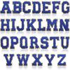 5,5 cm Saphirblau Handtuchstickerei Englischer Buchstabe Stickerei Stoffaufkleber Chenille-Flickenaufkleber Computerstickerei-Aufkleber