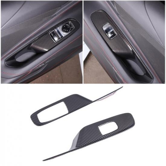 ABS Carbon Car Power Window Lift Switch Cover Trim For Corvette C8 Z51 -2024