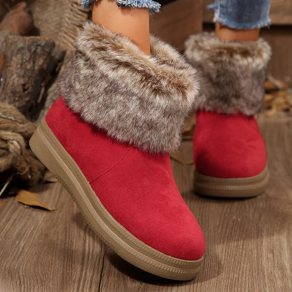 Fashion Women Winter Warm Slip On Round Toe Waterproof Snow Boots Women Trend Fashion Outdoor Comfortable Casual Boots Shoes for Women