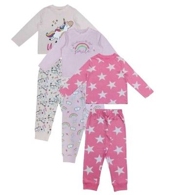 Star Childrens/Kids Unicorn Long Pyjama Set (Pack of 3)
