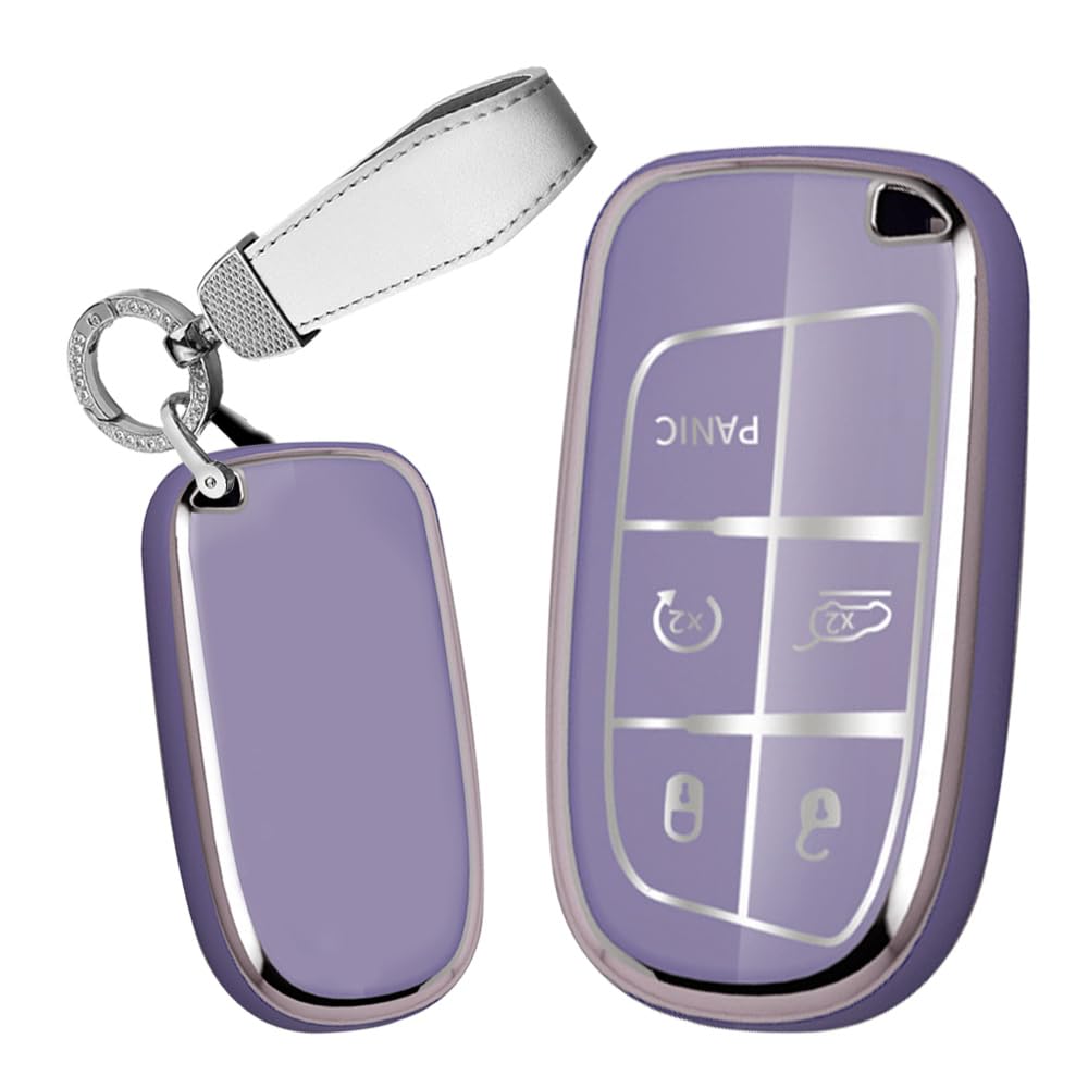

TECART Jeep Key Holder Key Cover Silicone Full Protection Key фиолетовый