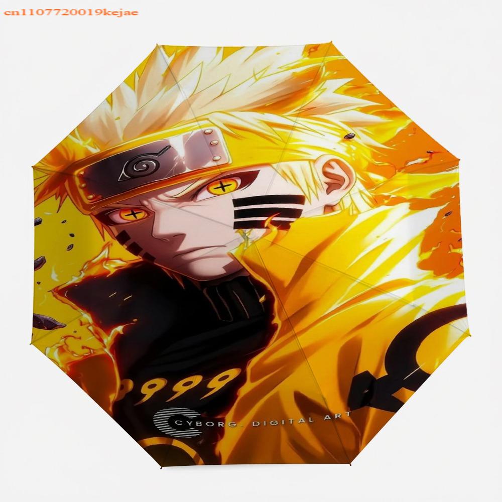 Anime Naruto Kakashi Hatake Umbrella, Lightning Jutsu Scene, Lightweight Folding Umbrella, Windproof & Sturdy, for All Occasions