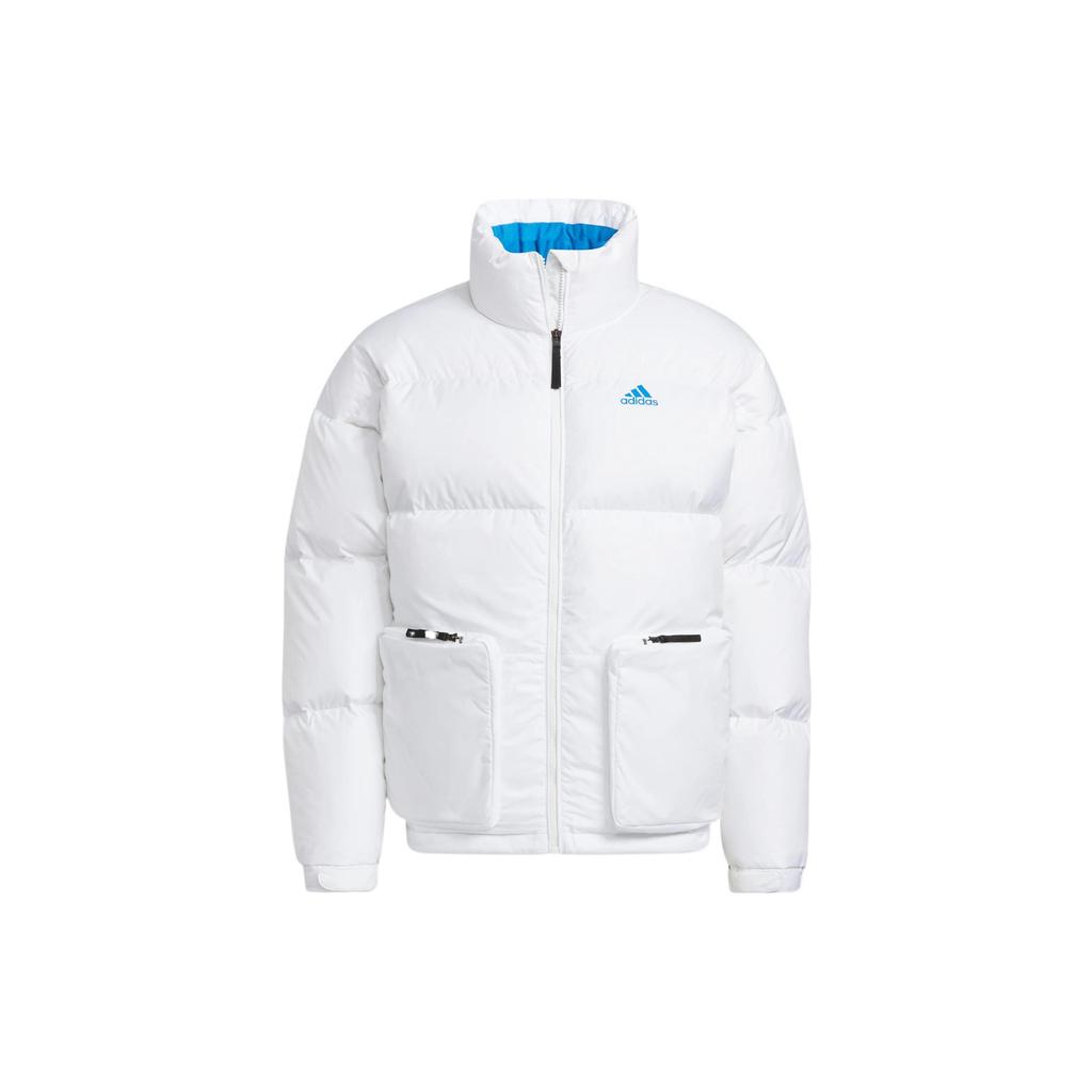 Adidas Zip-Up Stand Collar Printed Down Jacket Unisex Outerwear White HN2103