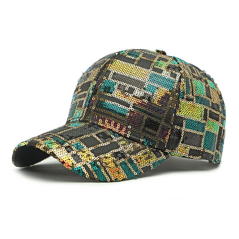 

Бейсболка с пайетками женская весенне-летняя для улицы, шляпа для защиты от солнца чёрный