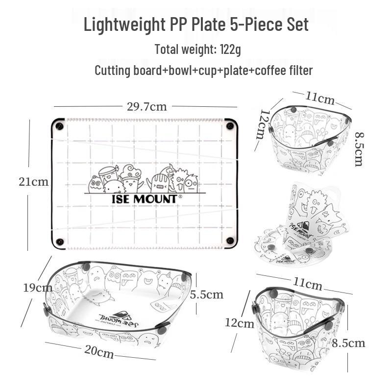 OEING Ultralight 5-Piece Camping Tableware Set