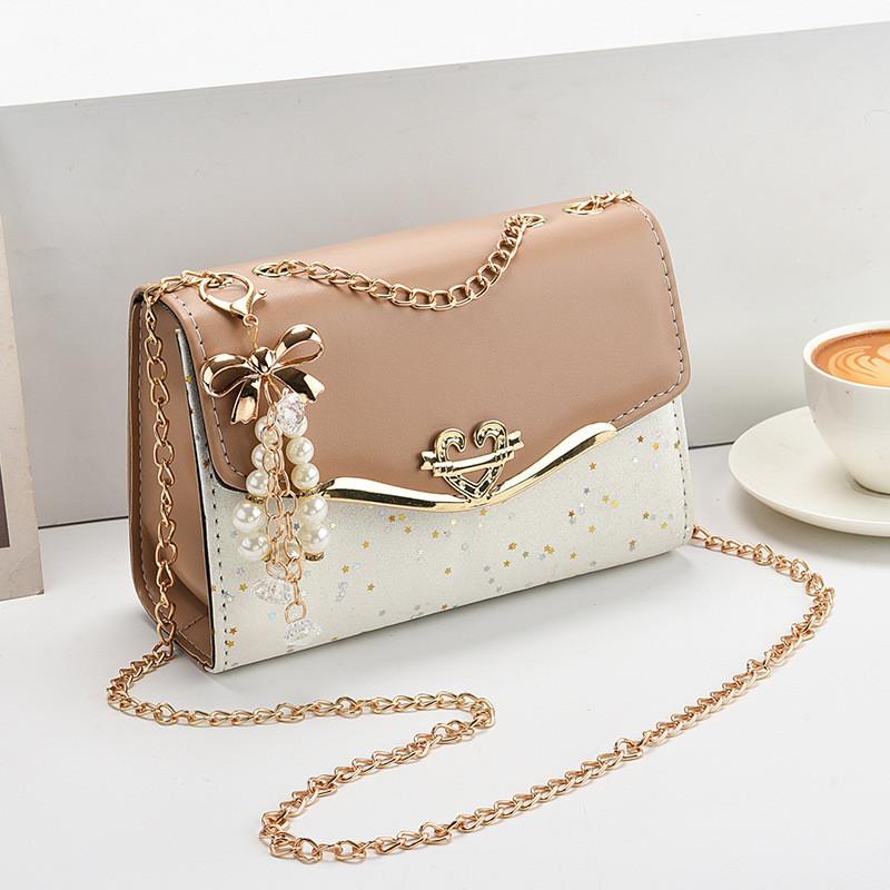 New Trendy Sequined Crossbody Bag For Women Stylish Chain Strap Small Purse Fashionable