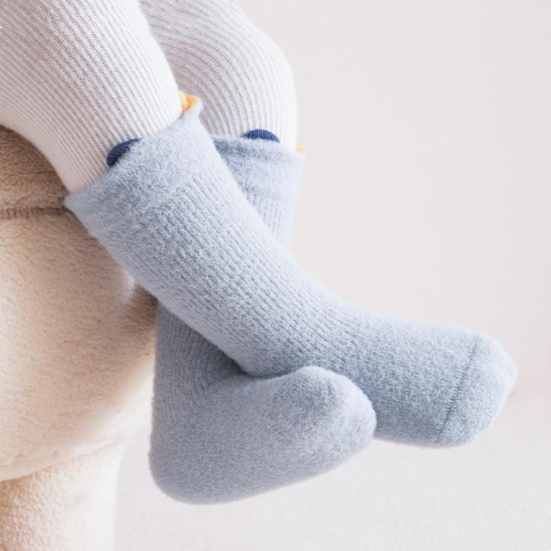 Baby Thickened Terry Socks For Girls Boys  Autumn Winter Newborn Warm Boneless Sock Cute Ear Candy Color Stockings 0-5Years
