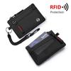 Męski Portfel Rfid Uchwyt na Karty Kredytowe Nylonowy Cienki Portmonetka Zamek Błyskawiczny Etui na Karty Klucze Męska Taktyczna Portmonetka na Monety z Karabińczykiem Portfele