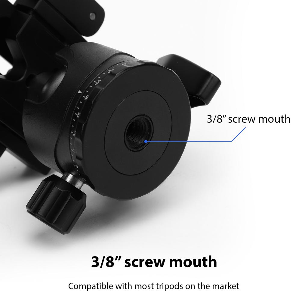 35mm Low Profile Tripod Ball Head with Aluminum Alloy Panoramic Quick Release Plate for Monopod DSLR Camcorder